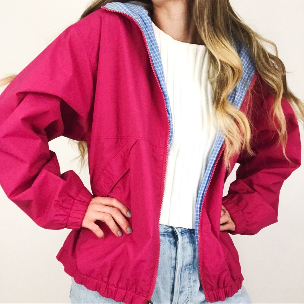 Vintage Lands’ End Windbreaker in Pink | Size XL